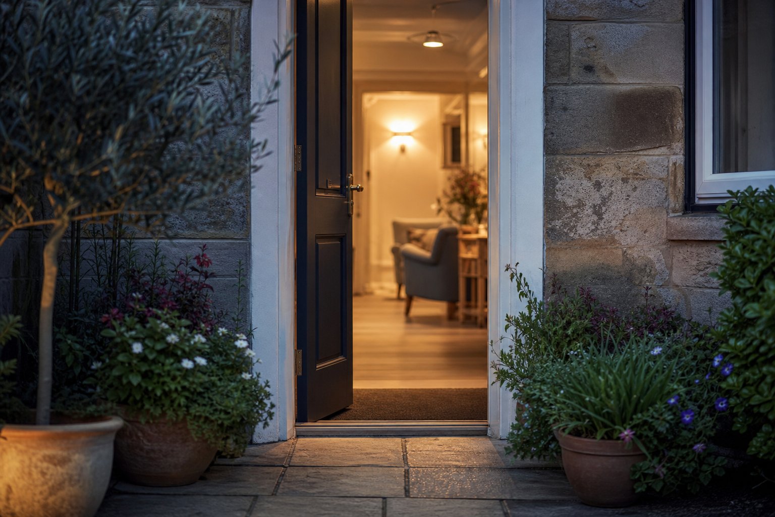 Welcoming care home entrance