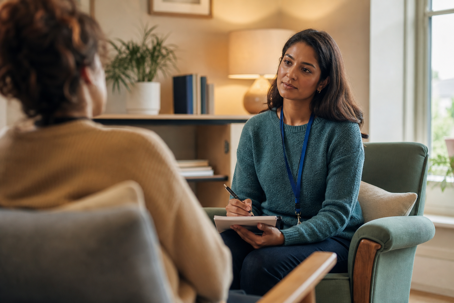 Supportive mental health conversation in a comfortable setting